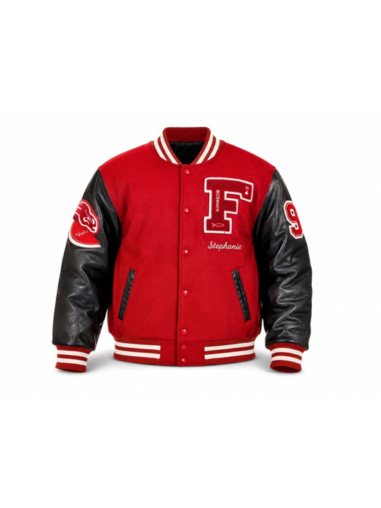 Kessler Jackets & Blazers - Kesslers Women’s Varsity Letterman Jacket Red/Black Leather Wool Bomber Sz L
